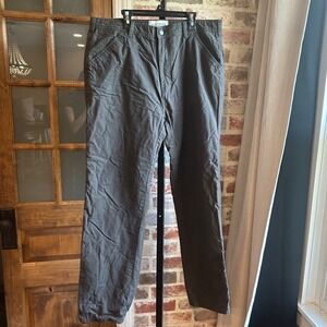 Field & Stream Lined Pants Men Dark Gray Fleece Utility Workwear Cabin 34x32